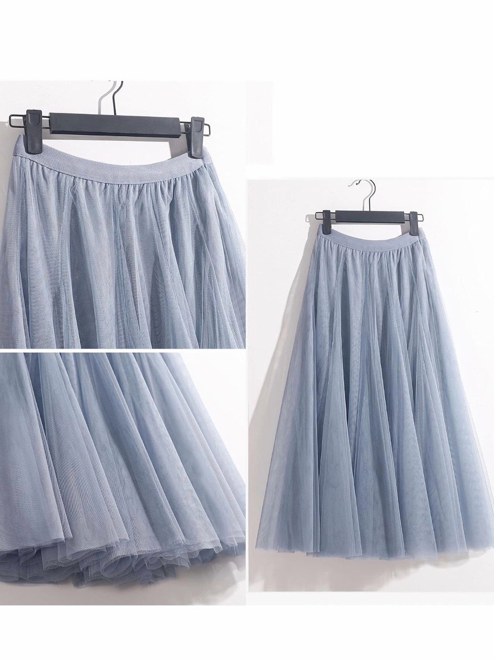Asan Light Blue Maxi Skirt with Elastic Waistband - Picture 4 of 7